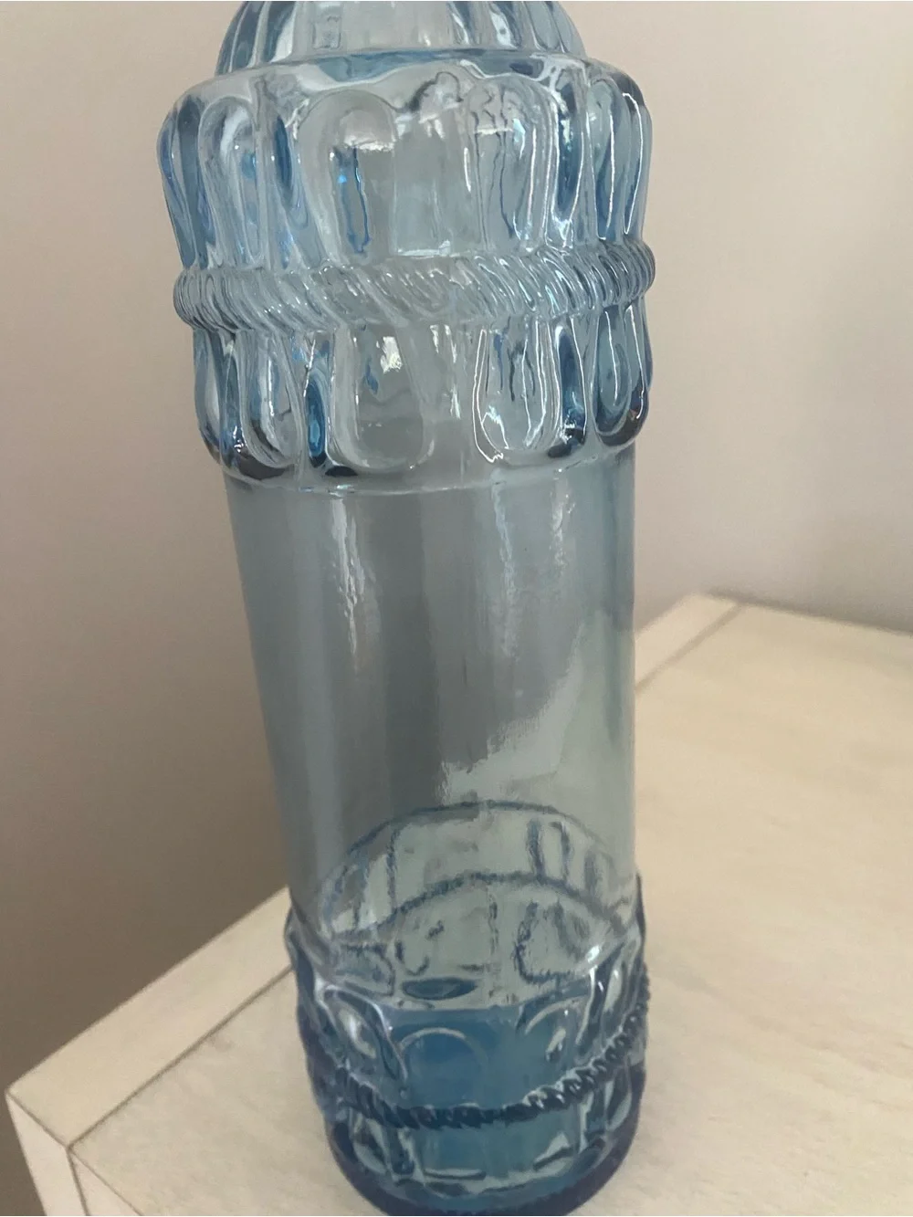 Blue Glass Set 1 Olive Oil Cruet Bottle and 2 with Cork Tops